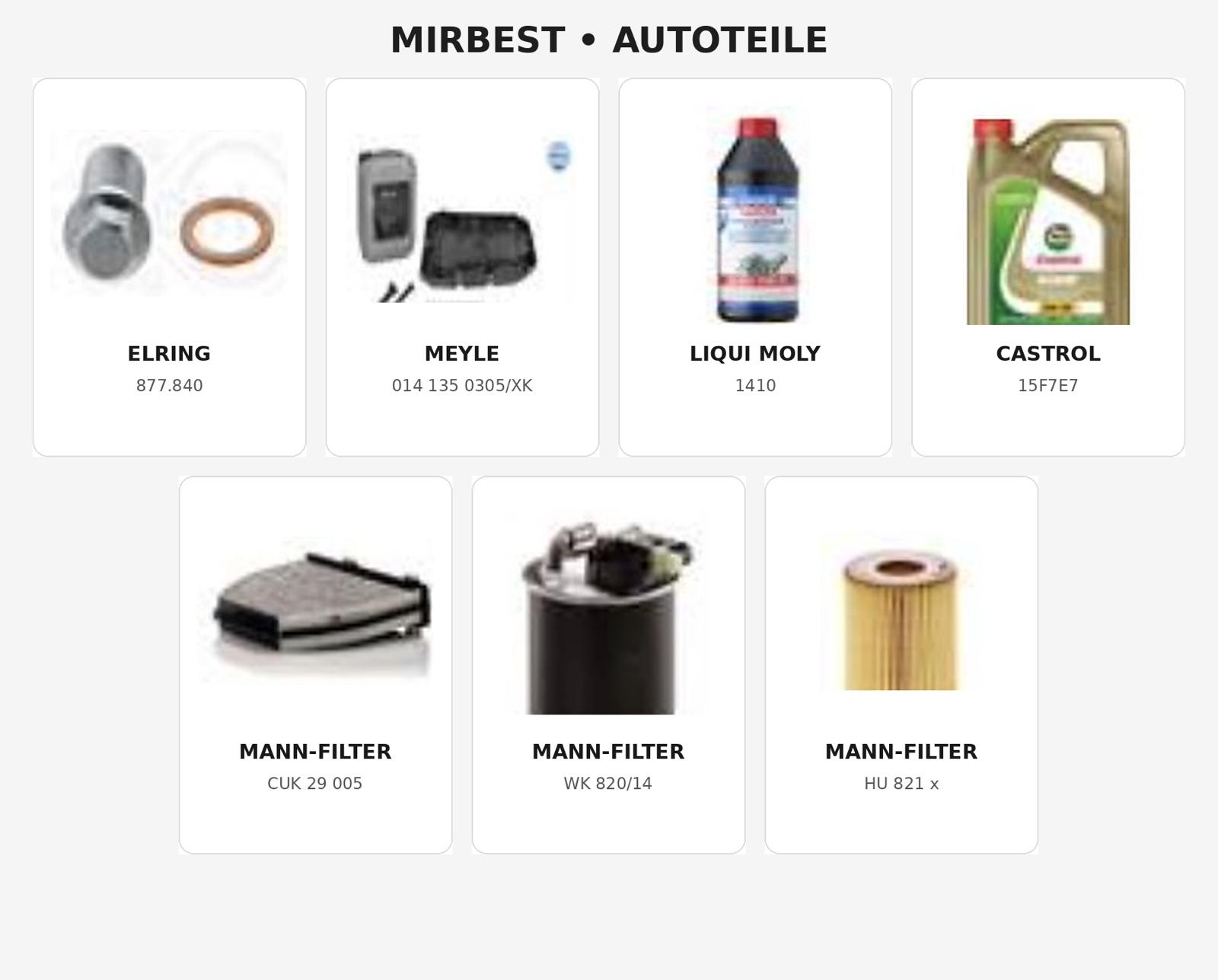 Inspektionsset für Mercedes-Benz CLS 350d 4MATIC (X218)